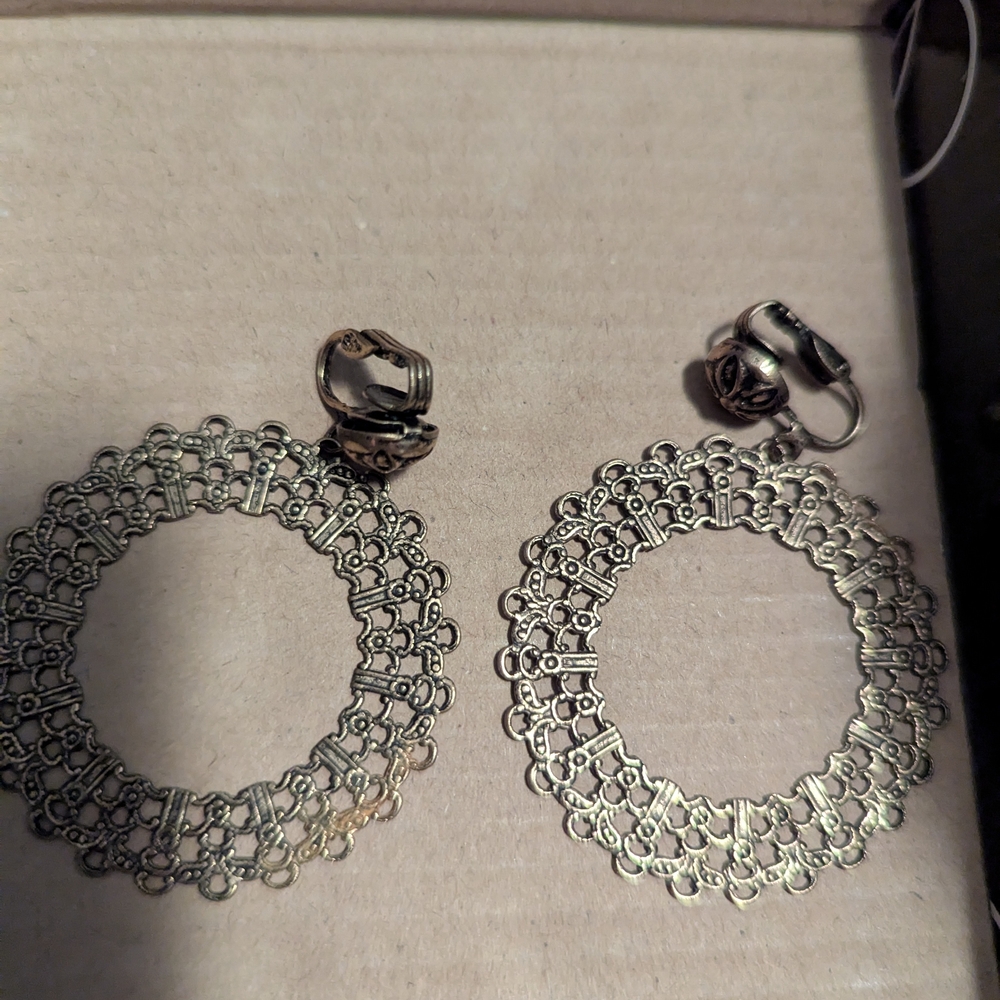 Earrings American Vintage Silver Filigree Earrings